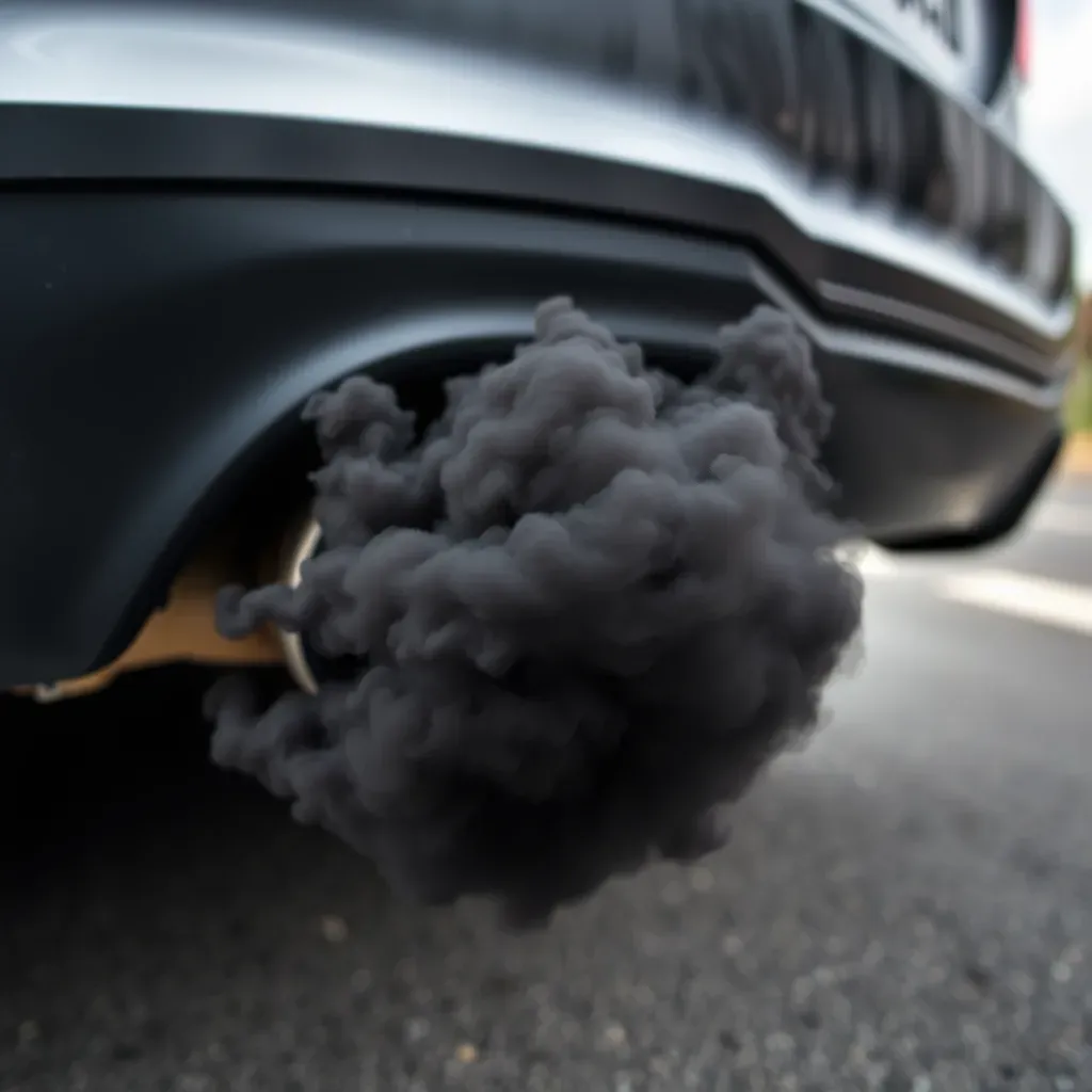 Co oznacza czarny dym z rury wydechowej?