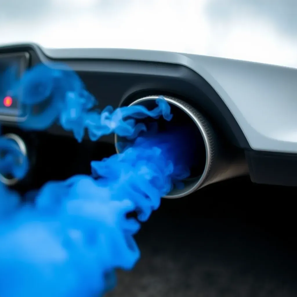 Co oznacza niebieski dym z rury wydechowej?